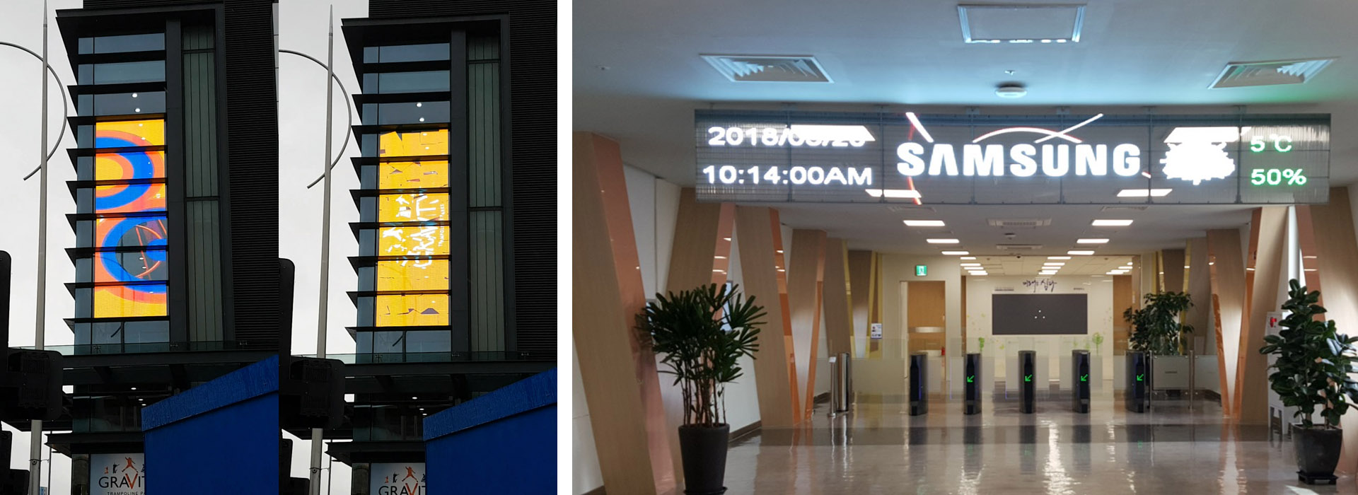 glass led screen for building